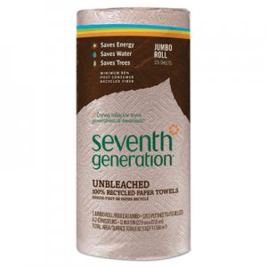 Seventh Generation SEV13720RL Natural Unbleached 100% Recycled Paper Kitchen Towel Rolls, 11 x 9, 120 Sheets/Roll
