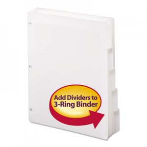 Smead 89415 Three-Ring Binder Index Divider, 5-Tab, White