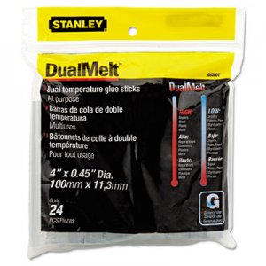 Stanley GS20DT Dual Temperature Glue Sticks, 4" Long, Clear, 24/Pack