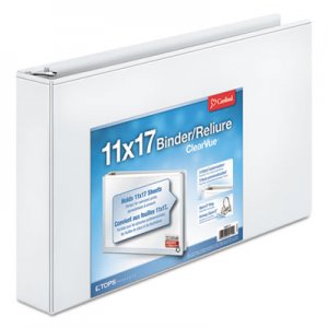 Cardinal 22132 11 x 17 ClearVue Slant-D Ring Binder, 2" Cap, White