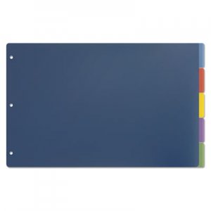 Cardinal 84250 Tabloid-Size Poly Index Divider, 5-Tab, Multicolor Colors