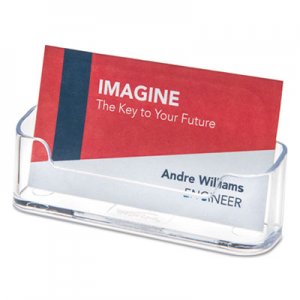 deflecto 70101 Horizontal Business Card Holder, 3 3/4w x 1 7/8h x 1 1/2d, Clear