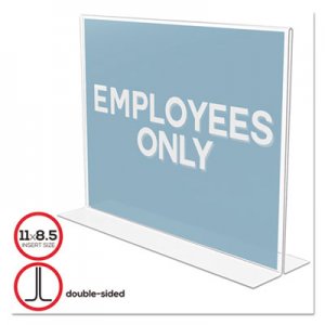 deflecto 69301 Stand-Up Double-Sided Sign Holder, Plastic, 11 x 8 1/2