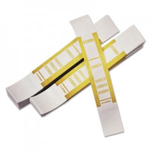PM Company 55010 Self-Adhesive Currency Straps, Mustard, $10,000 in $100 Bills, 1000 Bands/Pack