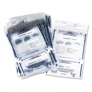 PM Company 58008 Clear Dual Deposit Bags, Tamper Evident, Plastic, 11 x 15, 100 Bags/Pack