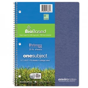 Roaring Spring 13361 Environotes Sugarcane Notebook, 8 1/2 x 11, 1 Subj, 80 Sheets, College, Assorted