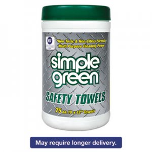 Simple Green 13351 Safety Towels, 10 x 11 3/4, 75/Canister