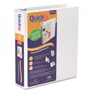 Stride 87030 QuickFit by Stride D-Ring View Binder, 2" Capacity, 8 1/2 x 11, White