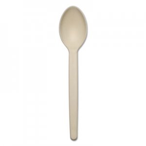 Conserve 10232 Corn Starch Cutlery, Spoon, White, 100/Pack