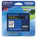 Brother P-Touch TZE334 TZe Standard Adhesive Laminated Labeling Tape, 1/2w, Gold on Black