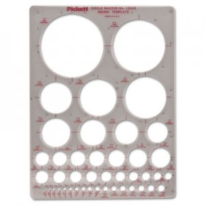 Chartpak CHA1204I Templates, Circles, 7" x 10", Smoke