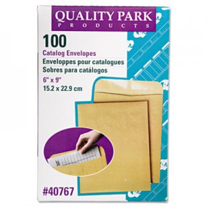 Quality Park 40767 Catalog Envelope, 6 x 9, Brown Kraft, 100/Box