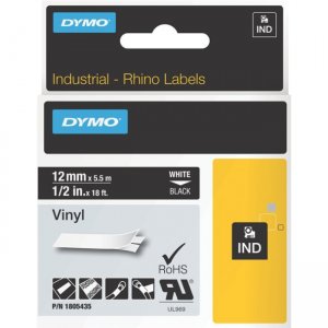 DYMO 1805435 White on Black Color Coded Label