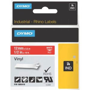 DYMO 1805416 White on Red Color Coded Label
