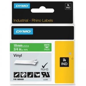 DYMO 1805420 White on Green Color Coded Label