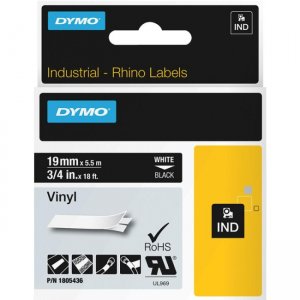 DYMO 1805436 White on Black Color Coded Label