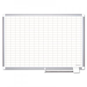 MasterVision BVCMA0592830 Grid Planning Board, 1 x 2 Grid, 48 x 36, White/Silver