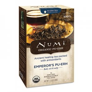 Numi 10350 Organic Teas and Teasans, .125oz, Emperor's Puerh, 16/Box