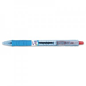 Pilot PIL32802 B2P Bottle-2-Pen Retractable Ballpoint Pen, 1mm, Red Ink, Translucent Blue Barrel, Dozen