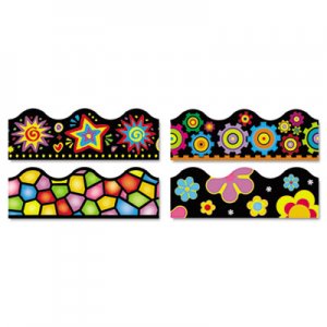 TREND T92919 Terrific Trimmers Border, 2 1/4 x 39", Bright On Black, Assorted, 48/Set