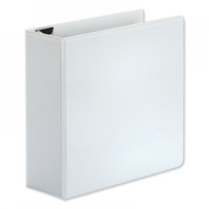 Universal UNV30754 Comfort Grip Deluxe Plus D-Ring View Binder, 4" Capacity, 8-1/2 x 11, White
