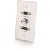 C2G 41034 NEW!! Single Gang HDMI, HD15 VGA, and 3.5mm Wall Plate Brushed Aluminum