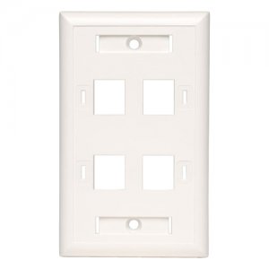 Tripp Lite N042-001-04-WH White Keystone Faceplate - 4 Ports