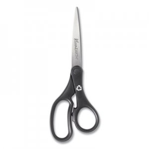 Westcott ACM15583 KleenEarth Basic Plastic Handle Scissors, 8" Long, 3.25" Cut Length, Black Straight Handle