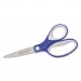 Westcott ACM15553 KleenEarth Soft Handle Scissors, Pointed Tip, 7" Long, 2.25" Cut Length, Blue/Gray Straight Handle