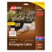 Avery 22828 Removable Rectangle Labels w/TrueBlock Technology, 1 1/4 x 1 3/4, Glossy, 256/PK