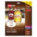 Avery 22820 Oval Print-to-the-Edge Labels, 2 x 3 1/3, White, 80/Pack