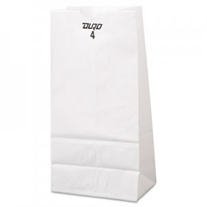 Genpak BAGGW4500 Grocery Paper Bags, 5" x 9.75", White, 500 Bags