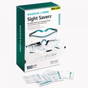 Bausch & Lomb 8576 Sight Savers Pre-Moistened Anti-Fog Tissues with Silicone, 100/Pack