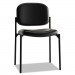 basyx VL606SB11 VL606 Series Stacking Armless Guest Chair, Black Leather