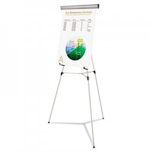 MasterVision FLX05102MV Telescoping Tripod Display Easel, Adjusts 38" to 69" High, Metal, Silver