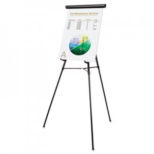 MasterVision FLX05101MV Telescoping Tripod Display Easel, Adjusts 38" to 69" High, Metal, Black