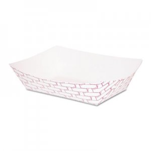 Boardwalk BWK30LAG100 Paper Food Baskets, 1 lb Capacity, Red/White, 1000/Carton