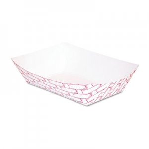 Boardwalk BWK30LAG025 Paper Food Baskets, 1/4 lb Capacity, Red/White, 1000/Carton