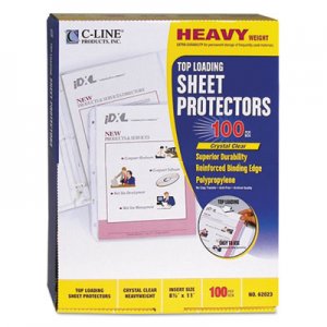C-Line 62023 Heavyweight Polypropylene Sheet Protector, Clear, 2", 11 x 8 1/2