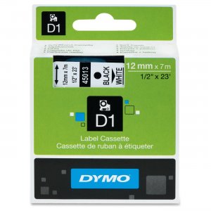 DYMO 45013 Black on White D1 Label Tape