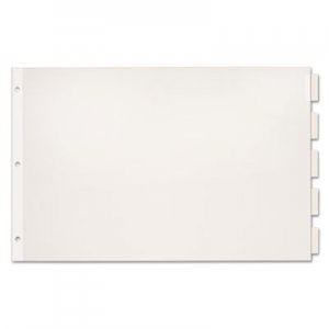 Cardinal 84812 Paper Insertable Dividers, 5-Tab, 11 x 17, White Paper/Clear Tabs