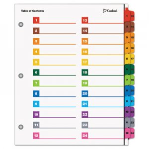 Cardinal CRD60960 OneStep Printable Table of Contents and Dividers - Double Column, 24-Tab, 1 to 24, 11 x 8.5