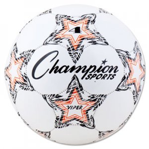 Champion Sports VIPER4 VIPER Soccer Ball, Size 4, 8"- 8 1/4" dia., White