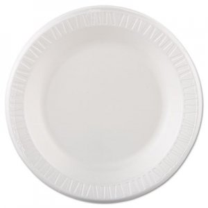 Dart DCC10PWQR Quiet Classic Laminated Foam Dinnerware, Plate, 10 1/4", White, 125/Pk, 4 Pks/Cs