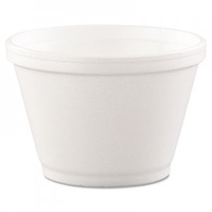 Dart DCC6SJ12 Foam Containers, 6oz, White, 50/Bag, 20 Bags/Carton