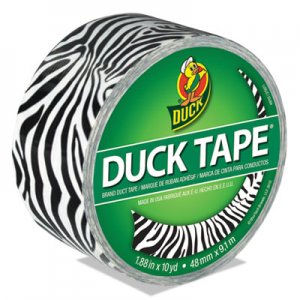 Duck DUC1398132 Colored Duct Tape, 3" Core, 1.88" x 10 yds, Black/White Zebra