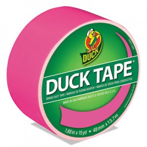 Duck DUC1265016 Colored Duct Tape, 3" Core, 1.88" x 15 yds, Neon Pink