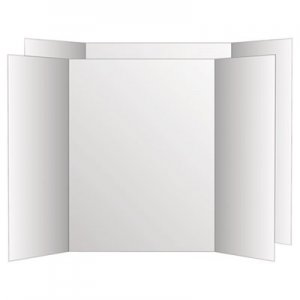 Eco Brites 26790 Two Cool Tri-Fold Poster Board, 36 x 48, White/White, 6/Carton