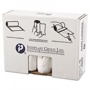 Inteplast Group IBSS386014N High-Density Can Liner, 38 x 60, 60gal, 14mic, Clear, 25/Roll, 8 Rolls/Carton
