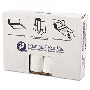 Inteplast Group IBSVALH3340N16 High-Density Can Liner, 33 x 39, 33gal, 14mic, Clear, 25/Roll, 10 Rolls/Carton